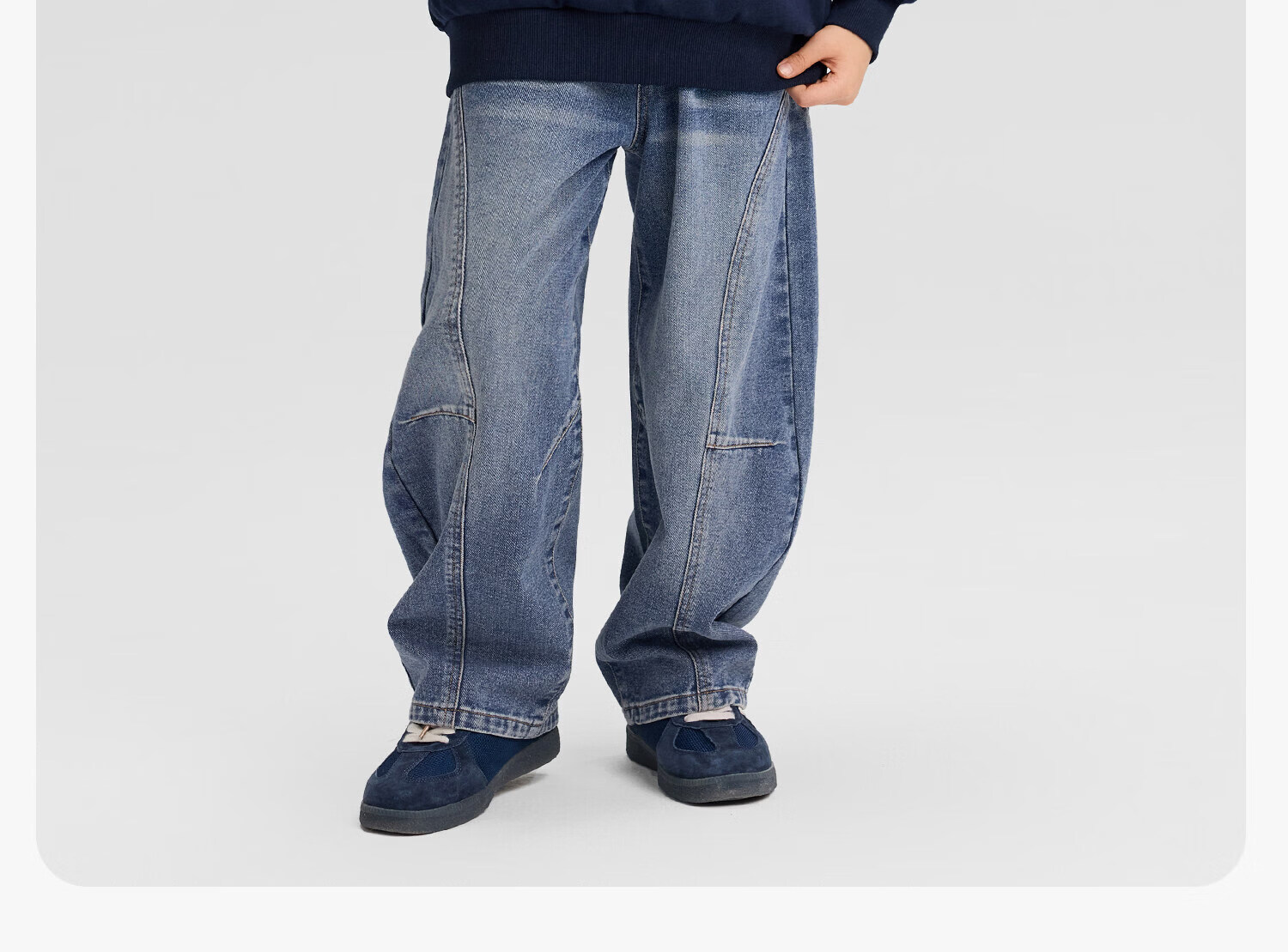 Zuo Xi Boys' Polo Collar Sweatshirt 2026 New College Colorblock Children's Spring Top Deep Navy 170 23